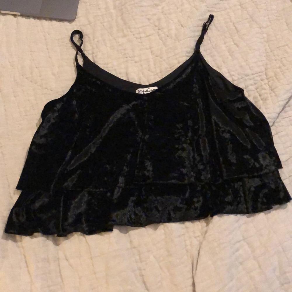 Crushed velvet layered top